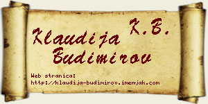 Klaudija Budimirov vizit kartica